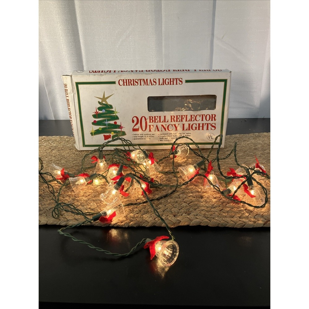 Vintage 20‎ Bell Reflector Christmas Lights